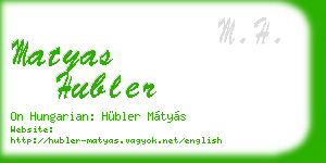 matyas hubler business card